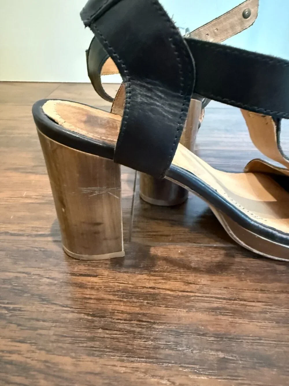 Pikolinos Black Leather T-Strap Block Heel Sandals Women's EU 39 US 8.5-9 - Picture 5 of 6